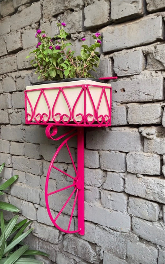 Pink Cycle Basket Planter