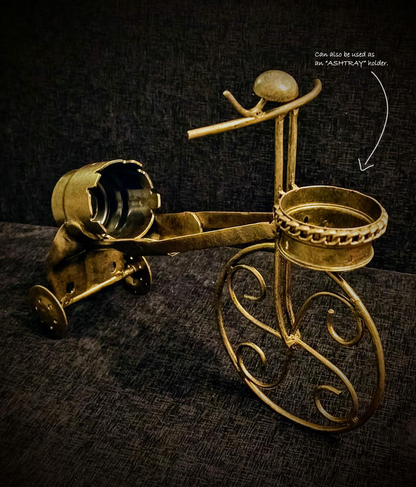 Luxury cycle liquor bottle holder with ash tray