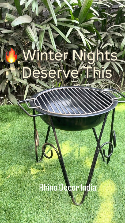 Outdoor Fire Pit cum Barbecue Grill (17″ SS Food-Grade Grill)