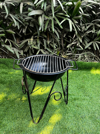 Outdoor Fire Pit cum Barbecue Grill (17″ SS Food-Grade Grill)